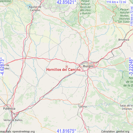 Hornillos del Camino on map