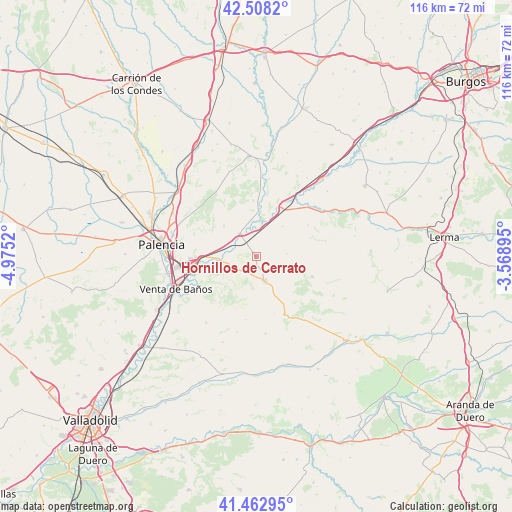 Hornillos de Cerrato on map