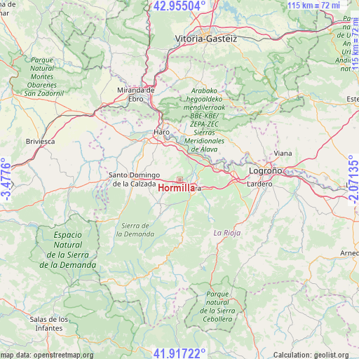 Hormilla on map