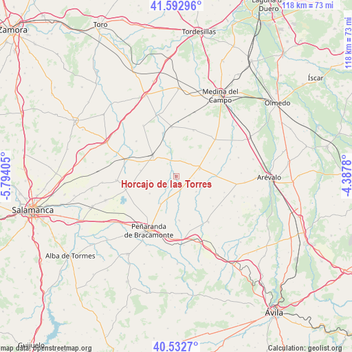 Horcajo de las Torres on map