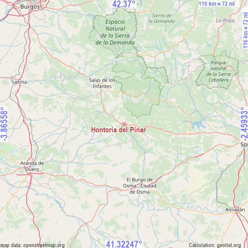 Hontoria del Pinar on map