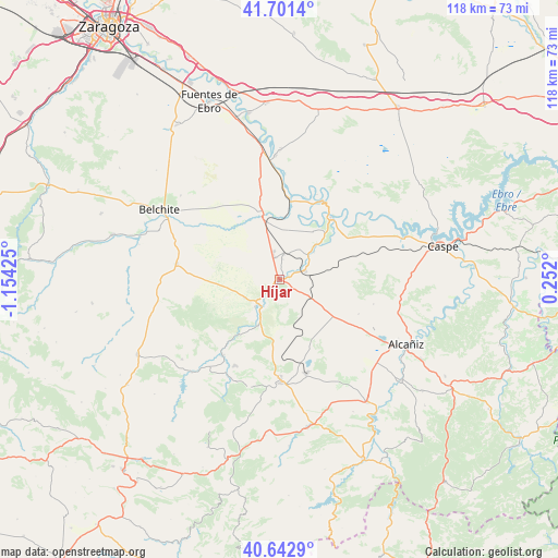 Híjar on map