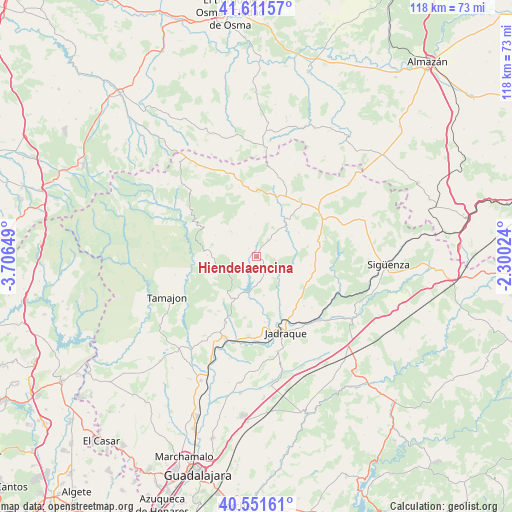 Hiendelaencina on map