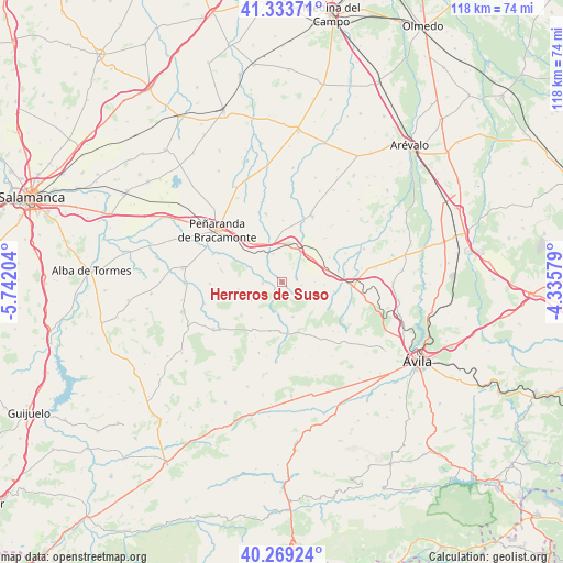 Herreros de Suso on map