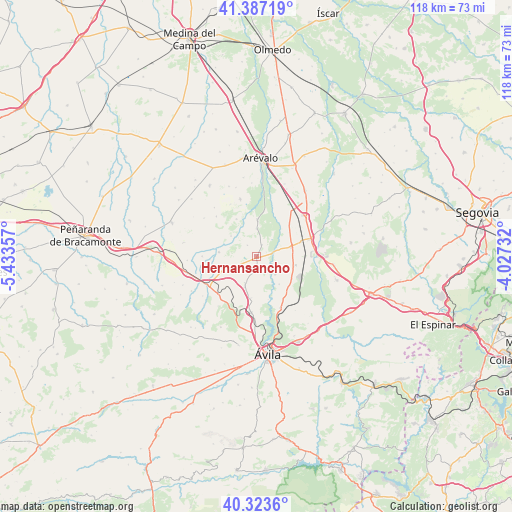 Hernansancho on map