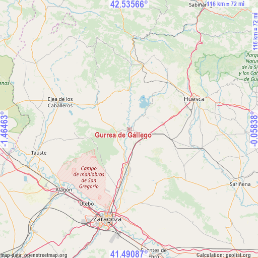 Gurrea de Gállego on map