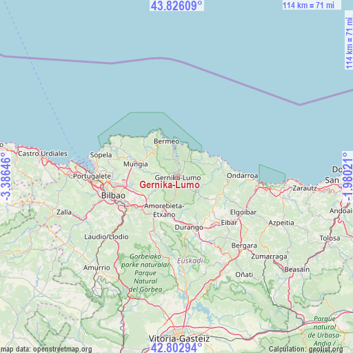 Gernika-Lumo on map
