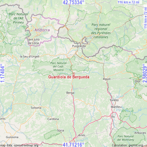 Guardiola de Berguedà on map