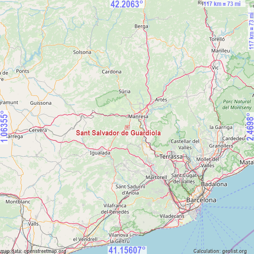 Sant Salvador de Guardiola on map
