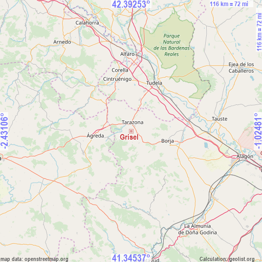 Grisel on map