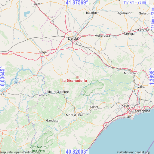 la Granadella on map