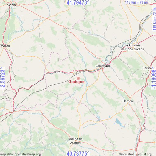 Godojos on map