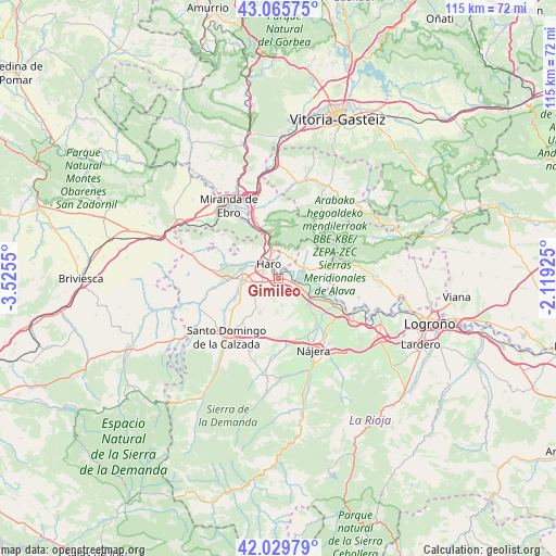 Gimileo on map