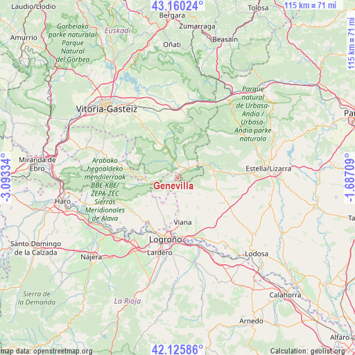 Genevilla on map