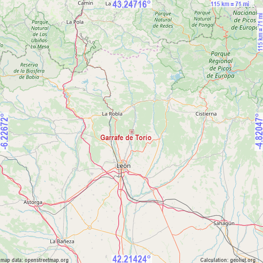 Garrafe de Torío on map