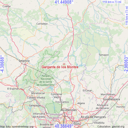 Garganta de los Montes on map