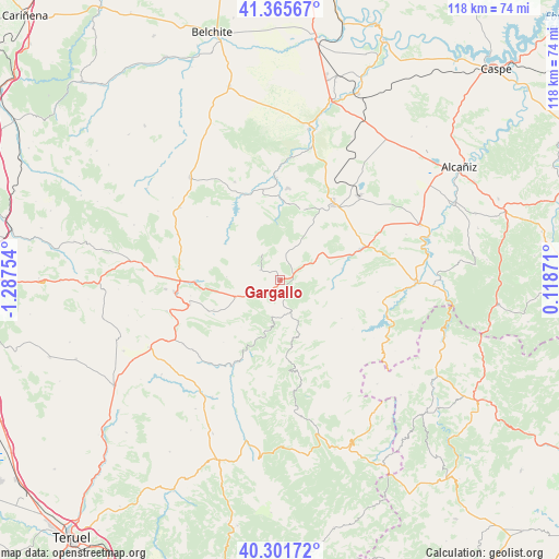 Gargallo on map