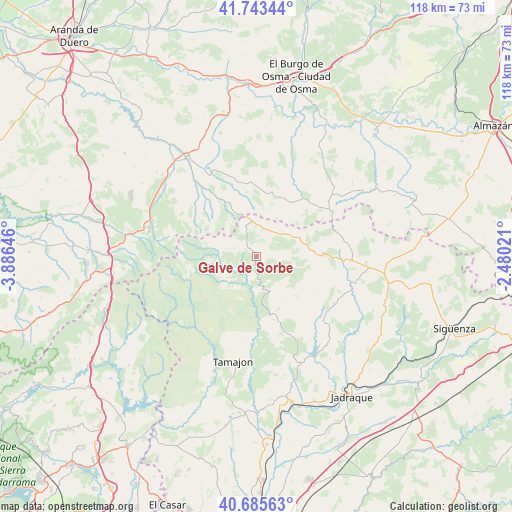 Galve de Sorbe on map