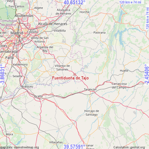 Fuentidueña de Tajo on map