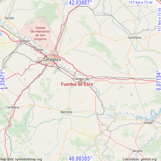 Fuentes de Ebro on map