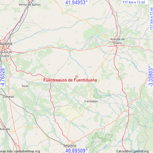 Fuentesaúco de Fuentidueña on map