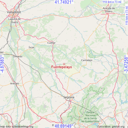 Fuentepelayo on map