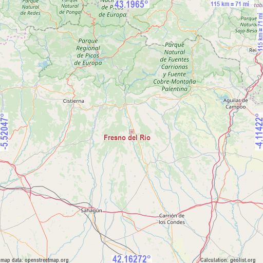 Fresno del Río on map