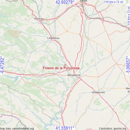 Fresno de la Polvorosa on map