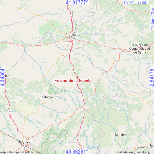 Fresno de la Fuente on map