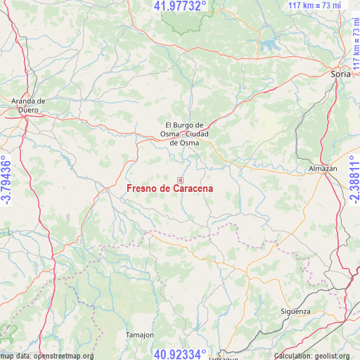 Fresno de Caracena on map