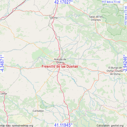 Fresnillo de las Dueñas on map