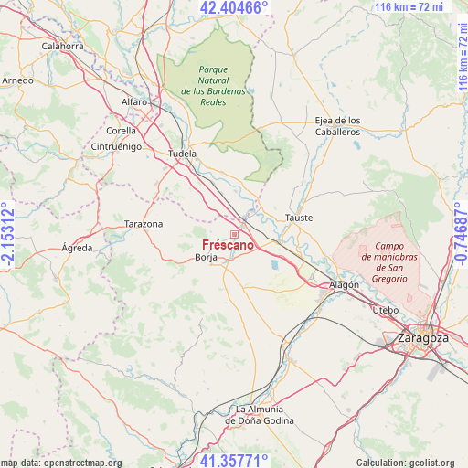 Fréscano on map