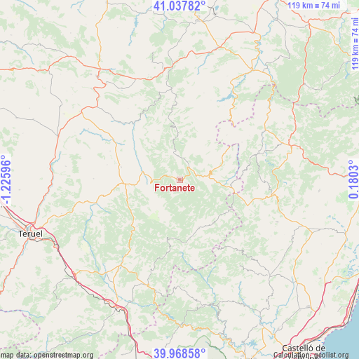 Fortanete on map