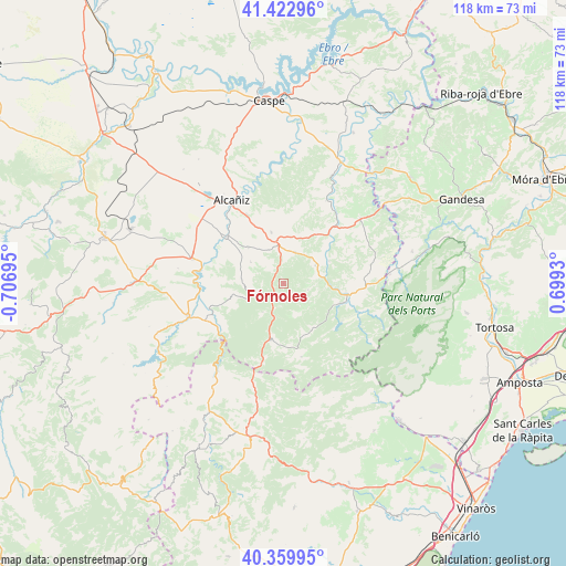 Fórnoles on map