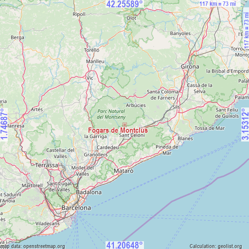 Fogars de Montclús on map