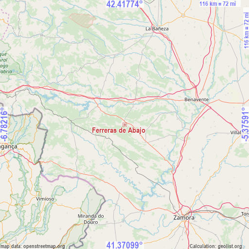 Ferreras de Abajo on map