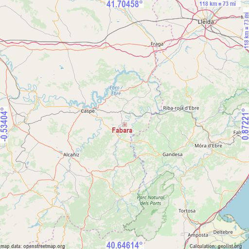 Fabara on map