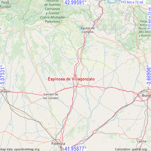 Espinosa de Villagonzalo on map