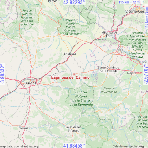 Espinosa del Camino on map