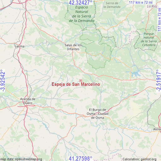 Espeja de San Marcelino on map