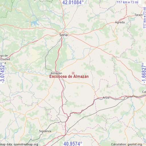 Escobosa de Almazán on map