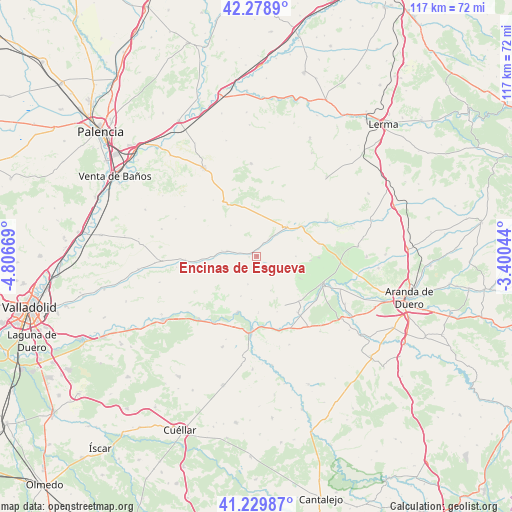 Encinas de Esgueva on map