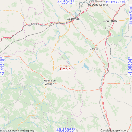 Embid on map