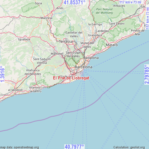 El Prat de Llobregat on map