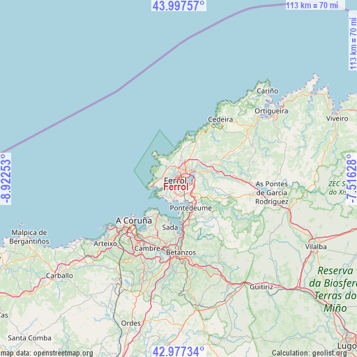 Ferrol on map