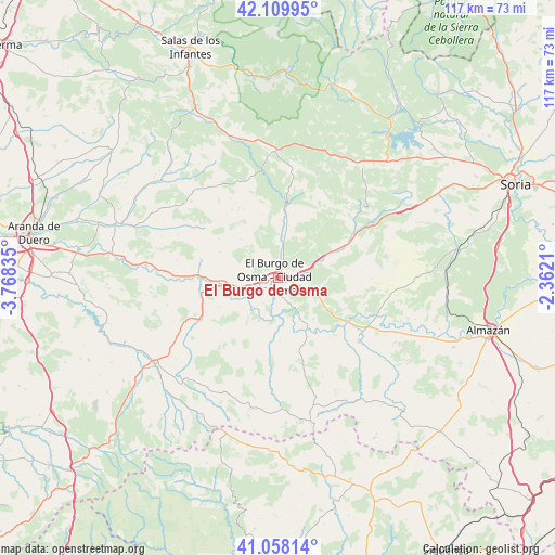 El Burgo de Osma on map