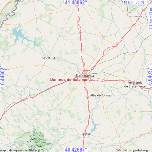 Doñinos de Salamanca on map