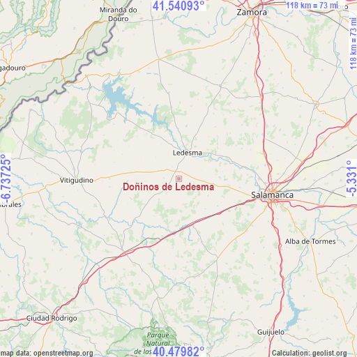 Doñinos de Ledesma on map