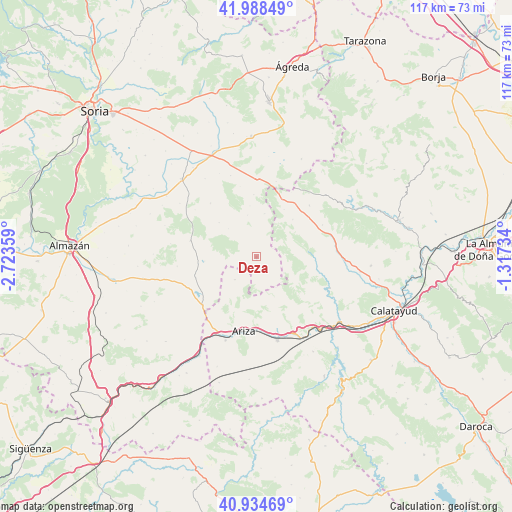 Deza on map