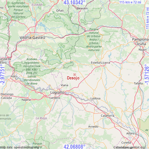 Desojo on map